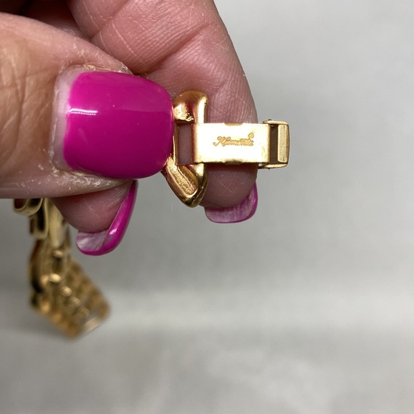 Vintage Krementz brushed gold plated link bracelet - Picture 4 of 12